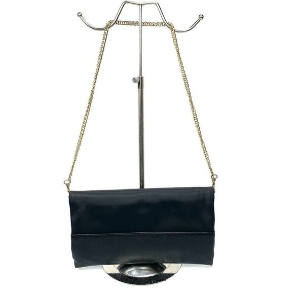 Geox Three Way Convertible Clutch Fold Over Shoulder Crossbody Bag - Black - Picture 4 of 15